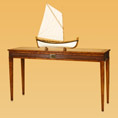 REH Kennedy Deco Glass top consol table 118 4762